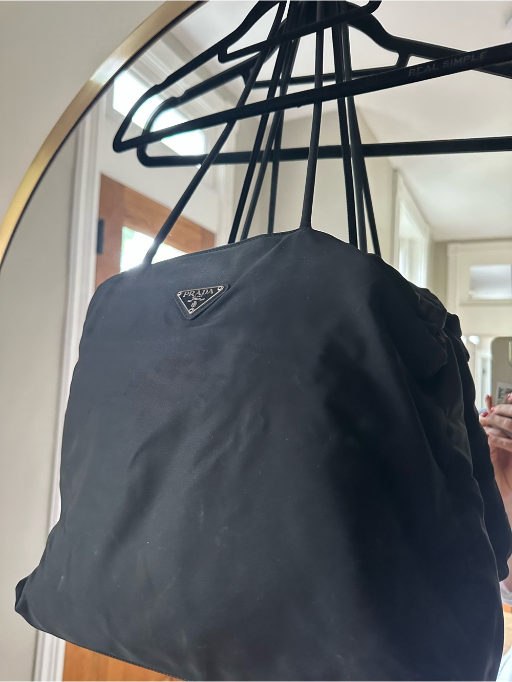 Prada Black Nylon Duffel Bag with Triangle Logo